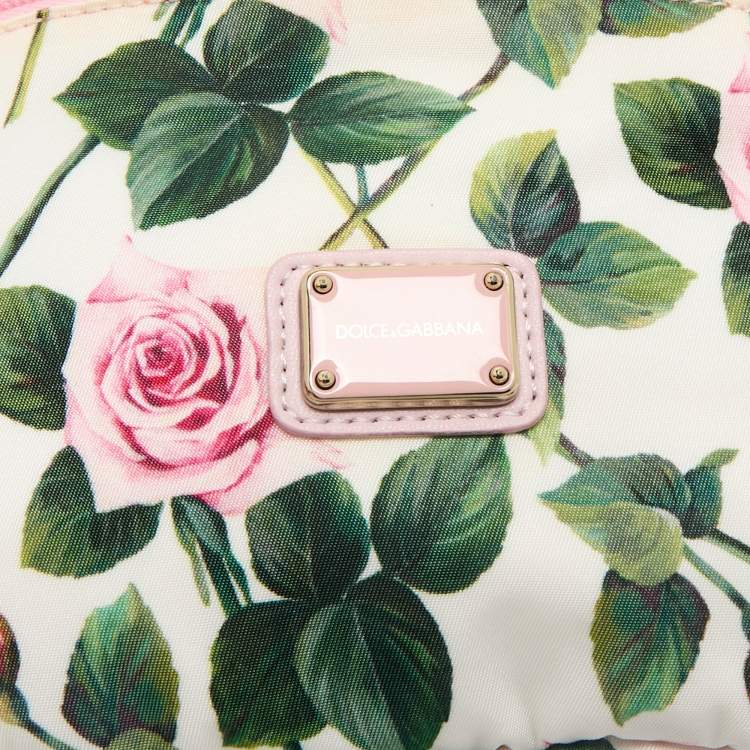 Pre Owned Dolce & Gabbana Pink Floral Print Nylon Belt Bag