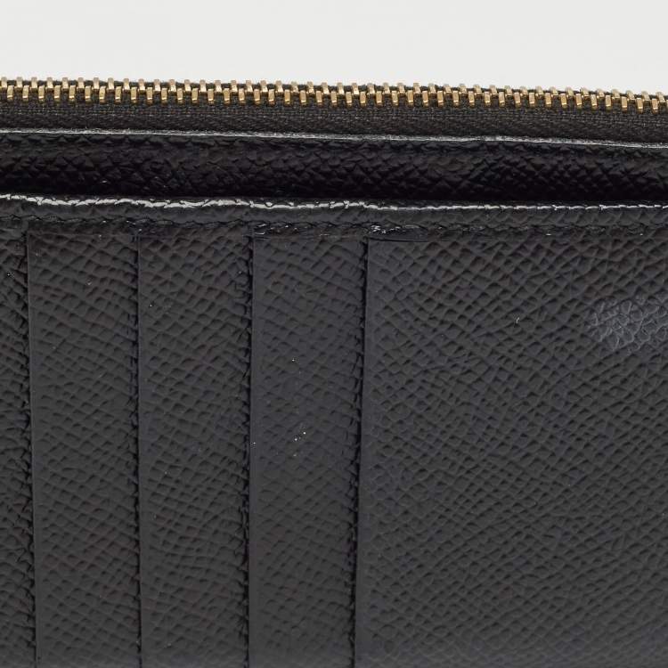 Pre Owned Dolce & Gabbana Black Leather Zip Long Card Holder