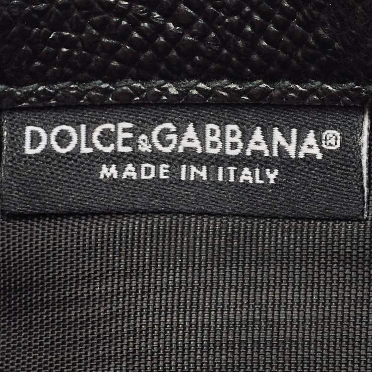 Pre Owned Dolce & Gabbana Black Leather Zip Long Card Holder