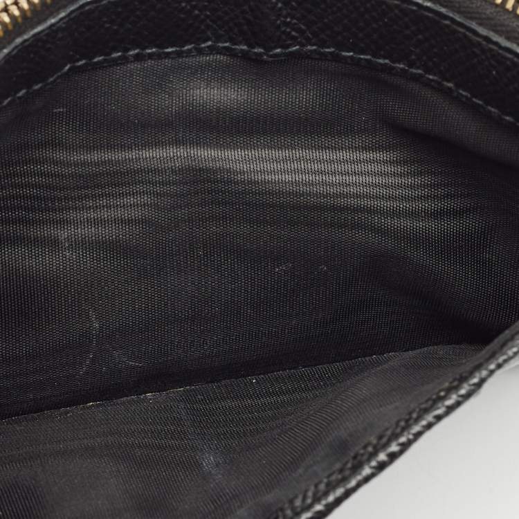 Pre Owned Dolce & Gabbana Black Leather Zip Long Card Holder