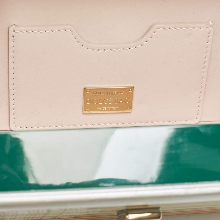 Pre Owned Dolce & Gabbana Green Resin Color Pencil Box Clutch
