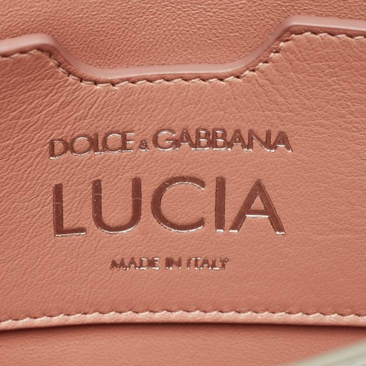 Pre Owned Dolce & Gabbana Silver Floral Print Leather Lucia Wallet on Chain