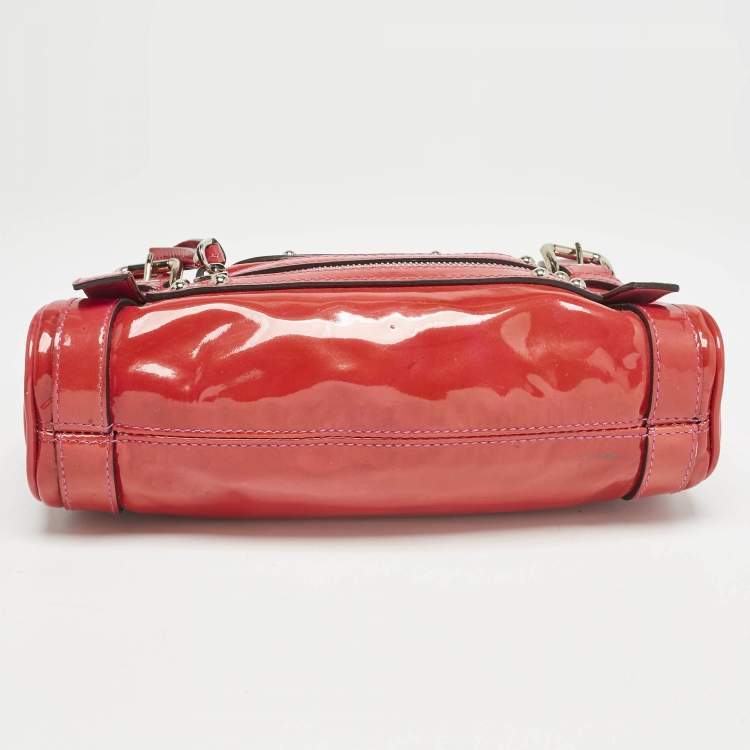 Pre Owned Dolce & Gabbana Red Patent Leather Miss Easy Way Wristlet Clutch