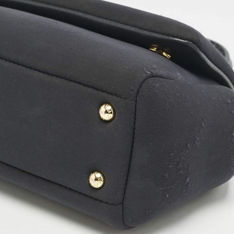 Pre Owned Dolce & Gabbana Black Neoprene Small Miss Sicily Top Handle Bag