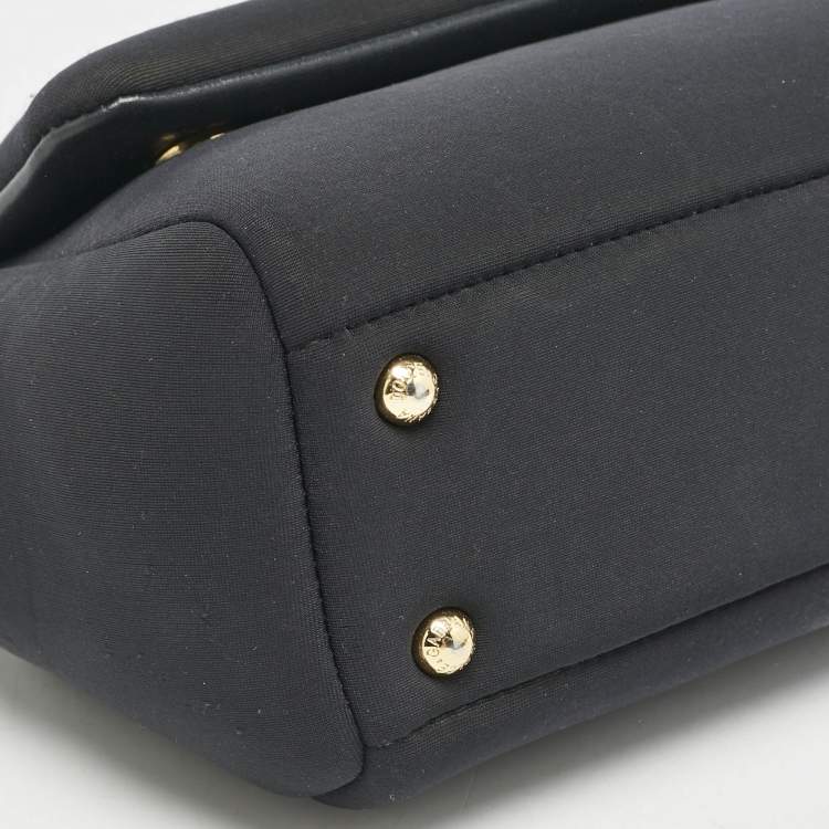 Pre Owned Dolce & Gabbana Black Neoprene Small Miss Sicily Top Handle Bag