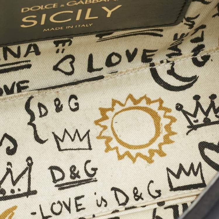 Pre Owned Dolce & Gabbana Black Neoprene Small Miss Sicily Top Handle Bag