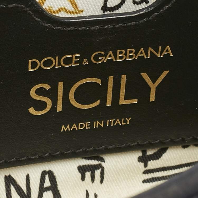 Pre Owned Dolce & Gabbana Black Neoprene Small Miss Sicily Top Handle Bag