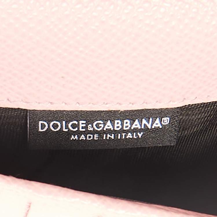Pre Owned Dolce & Gabbana Light Pink Leather Miss Sicily Von Wallet On Chain