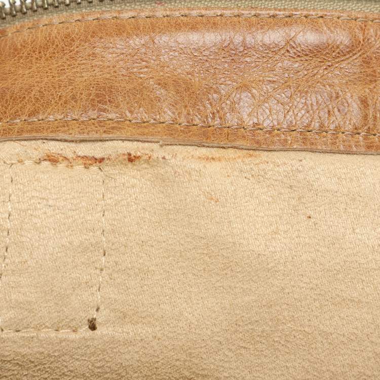 Pre Owned Dolce & Gabbana Brown Leather Embellished Tote