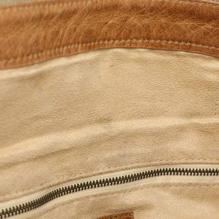 Pre Owned Dolce & Gabbana Brown Leather Embellished Tote