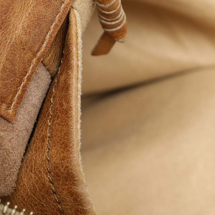 Pre Owned Dolce & Gabbana Brown Leather Embellished Tote