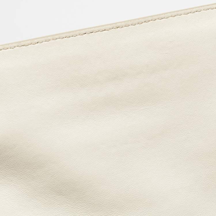 Pre Owned Dolce & Gabbana Beige/Off White Raffia and Python Miss Sicily Top Handle Bag