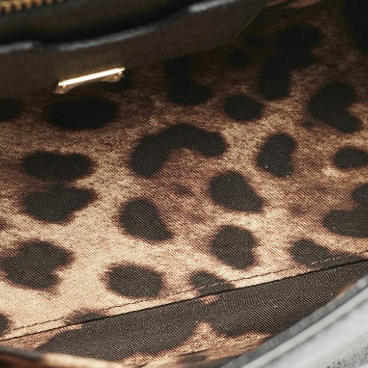 Pre Owned Dolce & Gabbana Black Leather Medium Miss Sicily Top Handle Bag