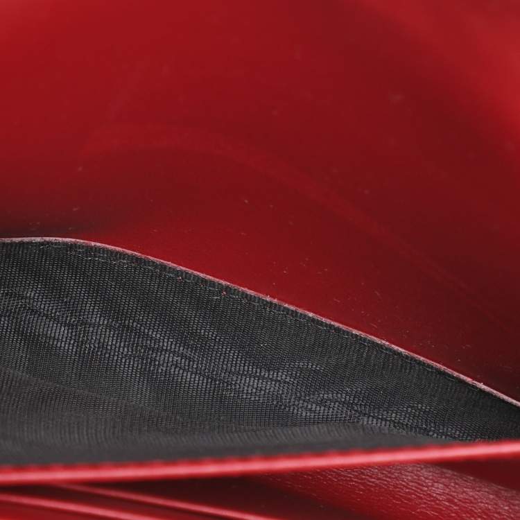 Pre Owned Dolce & Gabbana Red Leather Devotion Wallet On Chain