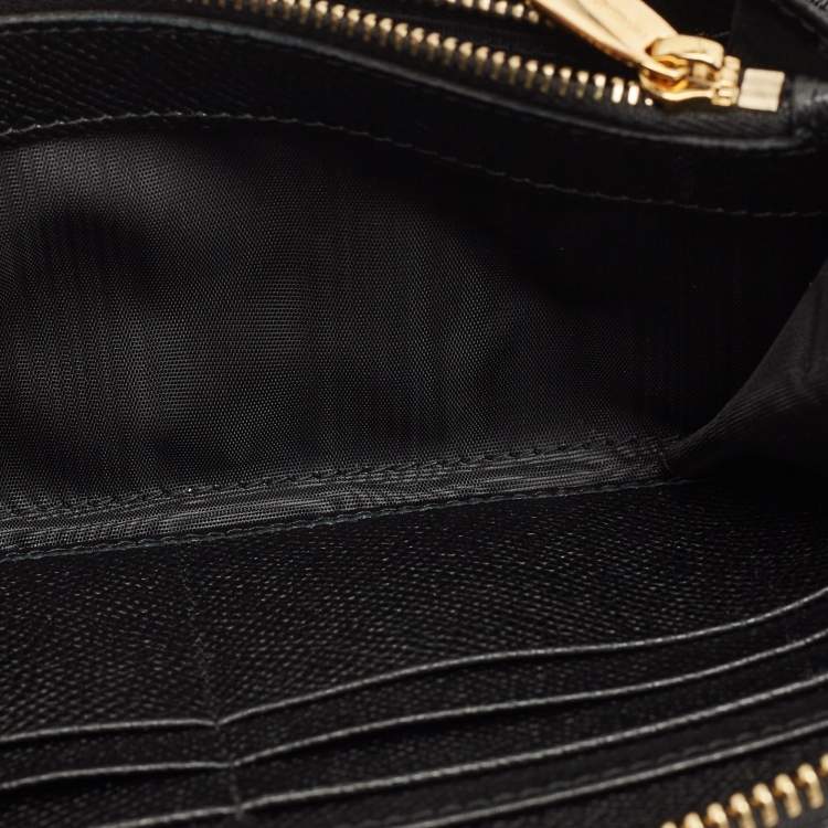 Pre Owned Dolce & Gabbana Beige/Black Leopard Print Coated Canvas Zip Continental Wallet