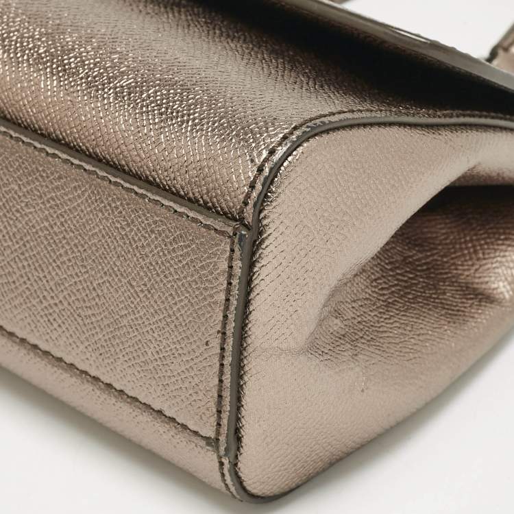 مملوكة مسبقًا Dolce & Gabbana Metallic Leather Small Miss Sicily Top Handle Bag