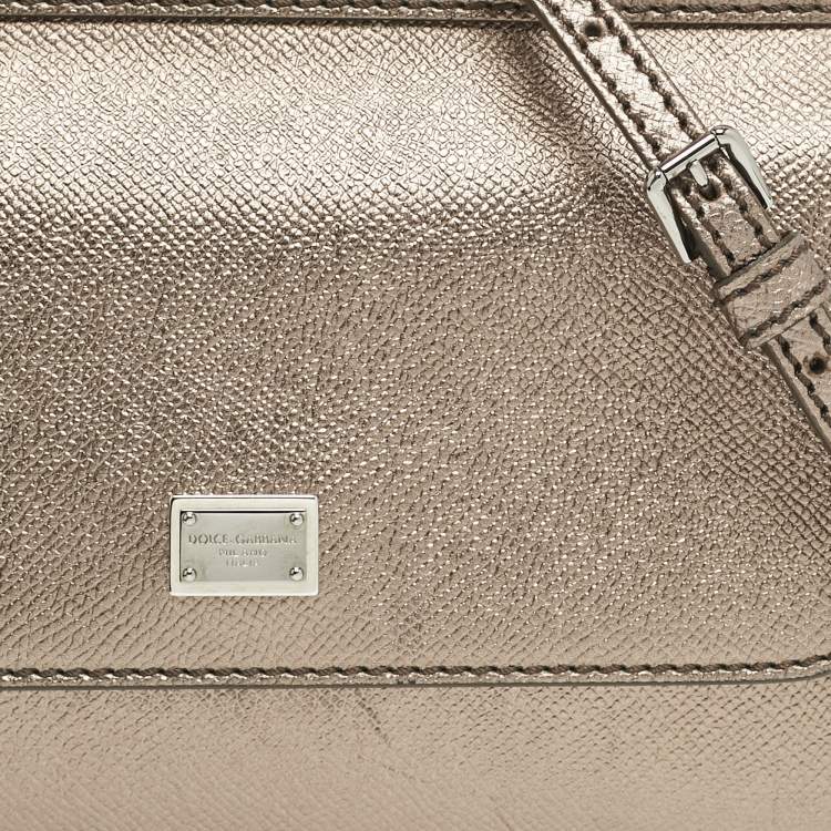 مملوكة مسبقًا Dolce & Gabbana Metallic Leather Small Miss Sicily Top Handle Bag