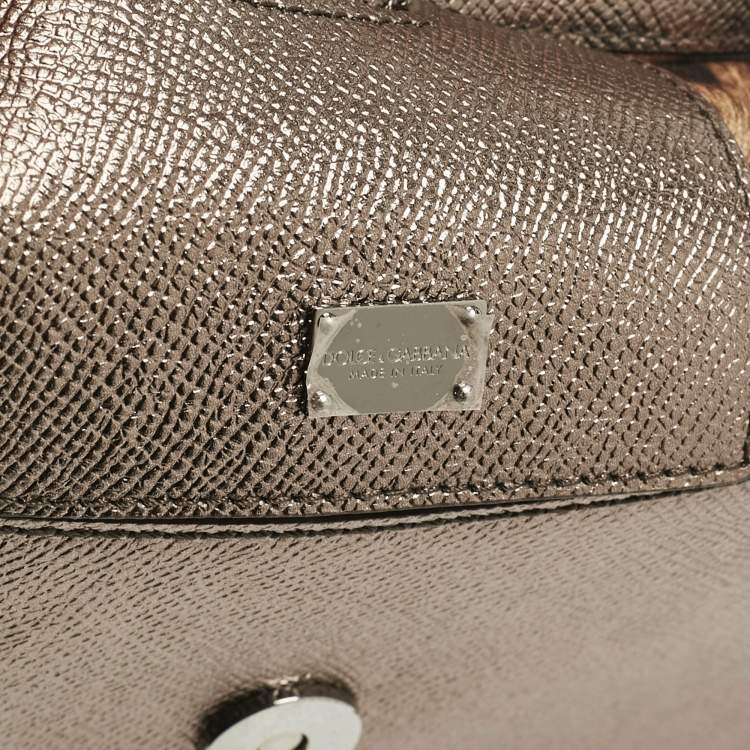 مملوكة مسبقًا Dolce & Gabbana Metallic Leather Small Miss Sicily Top Handle Bag