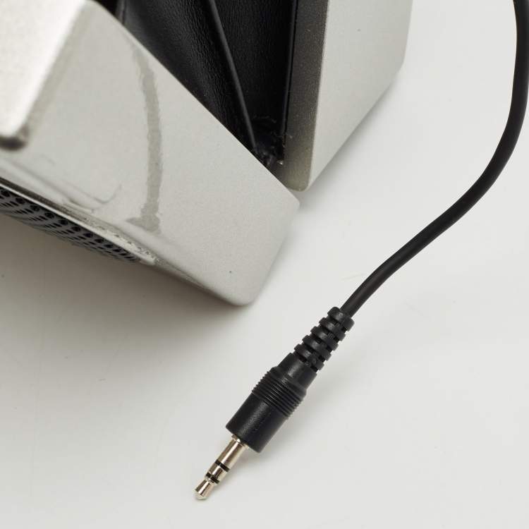 Pre Owned Dolce & Gabbana Grey/Black Acrylic and Snakeskin Trim Radio Boom Box Top Handle Bag