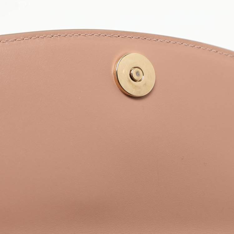 مملوكة مسبقًا Dolce & Gabbana Nude Pink Leather DG Wallet On Chain