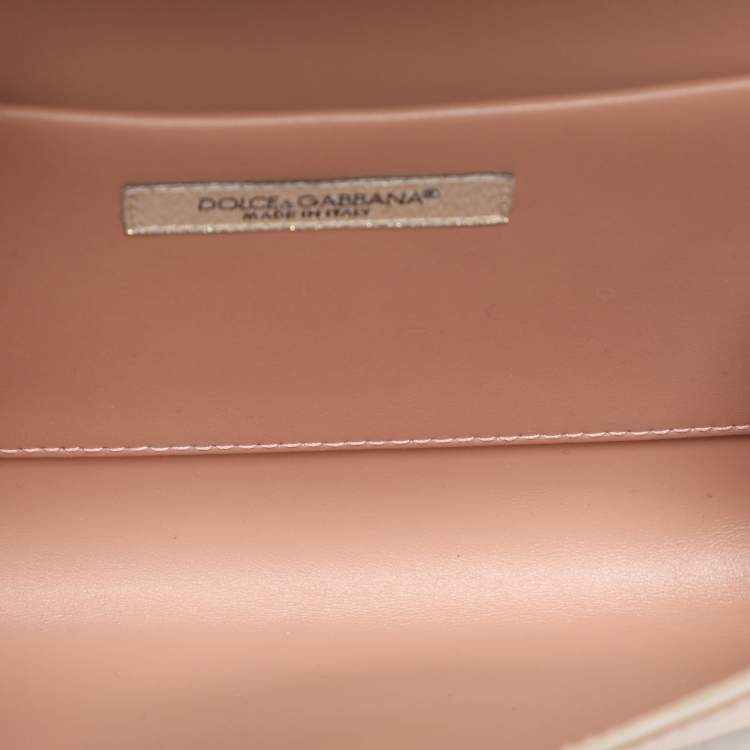 مملوكة مسبقًا Dolce & Gabbana Nude Pink Leather DG Wallet On Chain