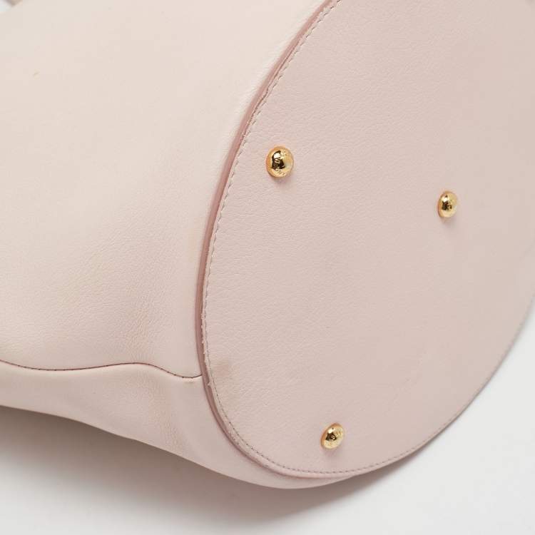 Pre Owned Dolce & Gabbana Pink Leather Miss Alma Bucket Tote