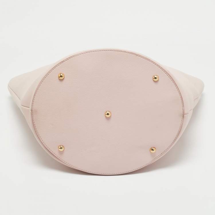 Pre Owned Dolce & Gabbana Pink Leather Miss Alma Bucket Tote