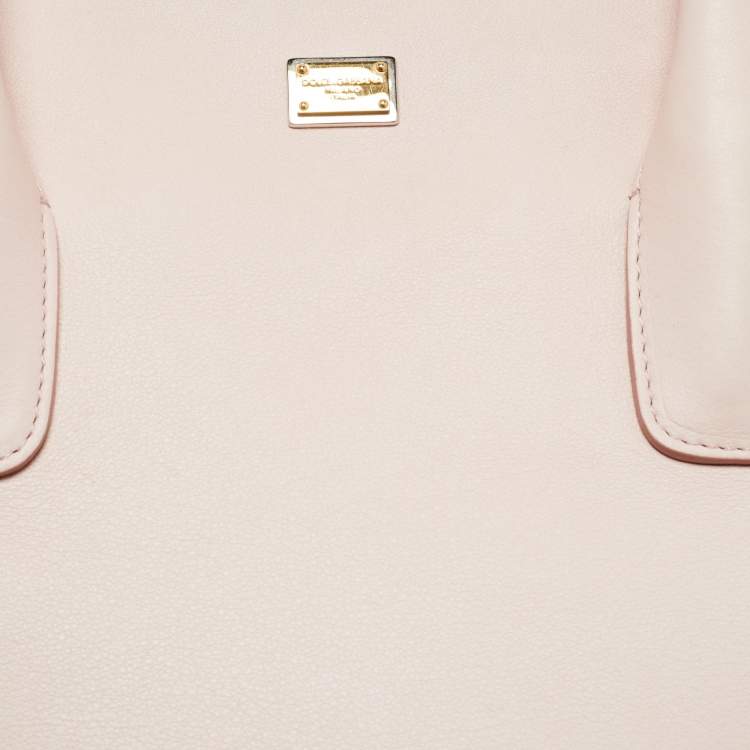 Pre Owned Dolce & Gabbana Pink Leather Miss Alma Bucket Tote