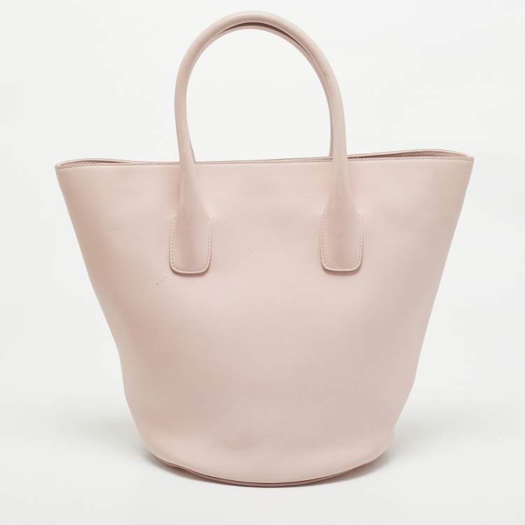Pre Owned Dolce & Gabbana Pink Leather Miss Alma Bucket Tote