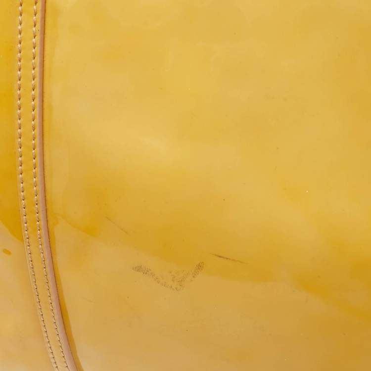Pre Owned Dolce & Gabbana Yellow Patent Leather Miss Escape Tote