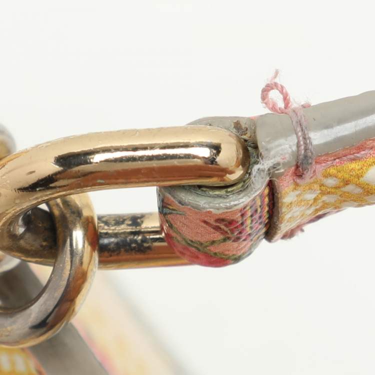 Pre Owned Dolce & Gabbana Multicolor Fan Foulard Print Leather Medium Miss Sicily Top Handle Bag