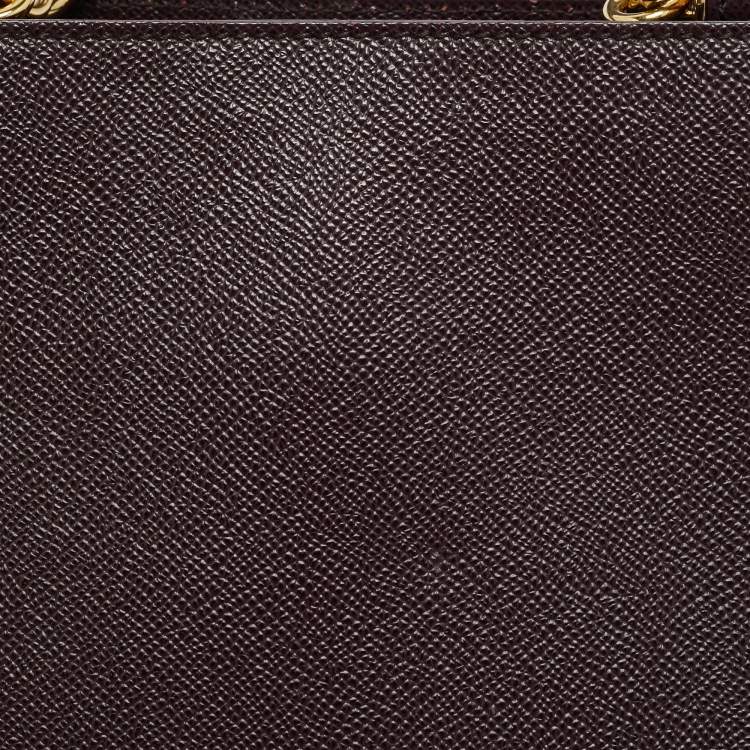 Pre Owned Dolce & Gabbana Burgundy Leather Sicily Top Handle Bag