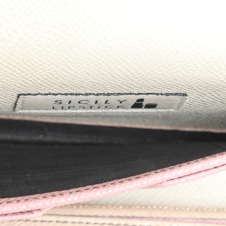 Pre Owned Dolce & Gabbana Multicolor Leather Sicily Lipstick Wallet on Chain