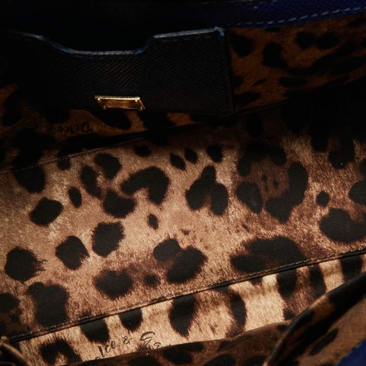 مملوكة مسبقًا Dolce & Gabbana Blue Leather Medium Miss Sicily Top Handle Bag