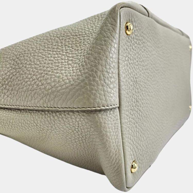 Pre Owned Dolce & Gabbana DG Beige Leather Tote Bag