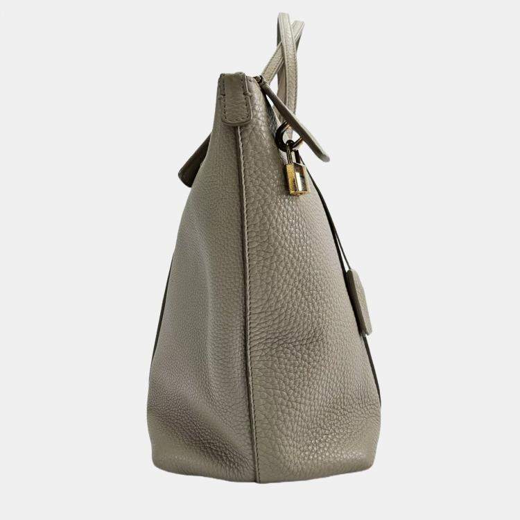 Pre Owned Dolce & Gabbana DG Beige Leather Tote Bag