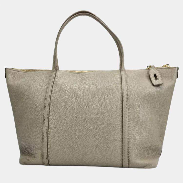 Pre Owned Dolce & Gabbana DG Beige Leather Tote Bag