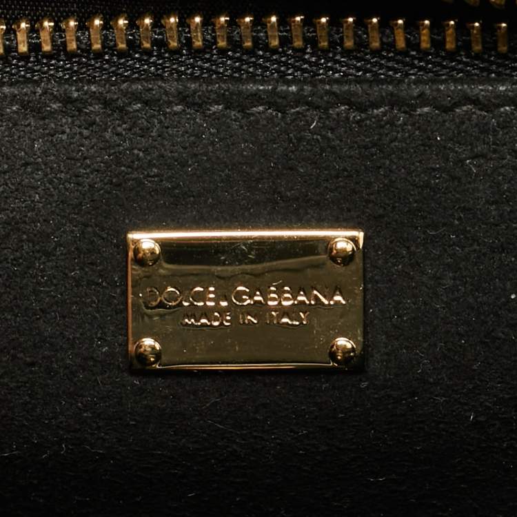 Pre Owned Dolce & Gabbana Black Leather DG Logo Embossed Crossbody Bag