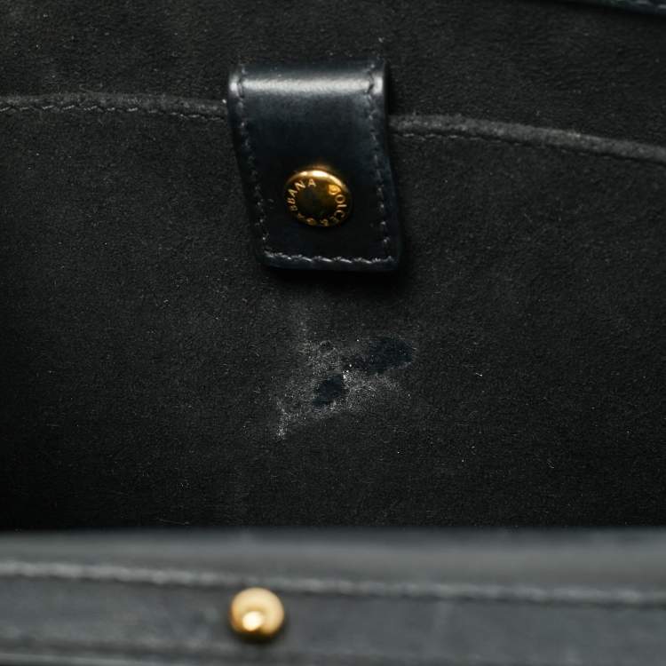 Pre Owned Dolce & Gabbana Black Leather DG Logo Embossed Crossbody Bag