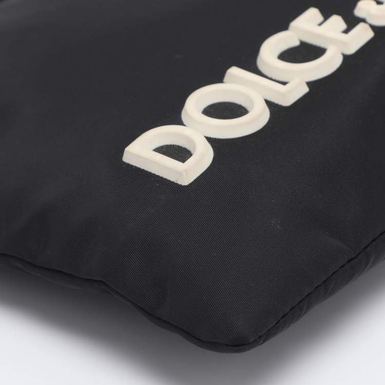 Pre Owned Dolce & Gabbana Black Nylon Logo Pouch