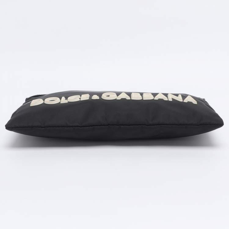 Pre Owned Dolce & Gabbana Black Nylon Logo Pouch