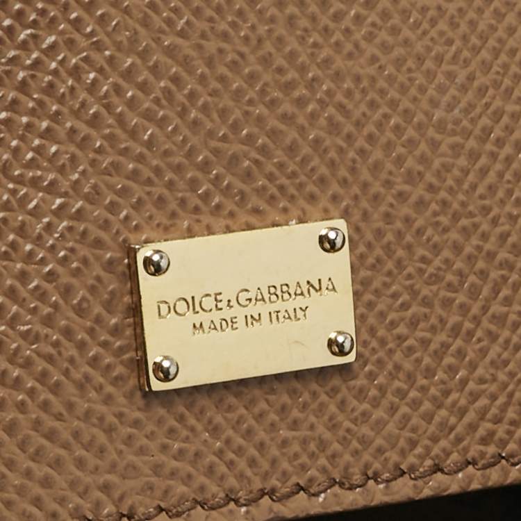Pre Owned Dolce & Gabbana Brown Leather Small Miss Sicily Top Handle Bag