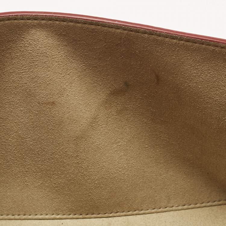 Pre Owned Dolce & Gabbana Red Leather Small Soft Sicily Top Handle Bag