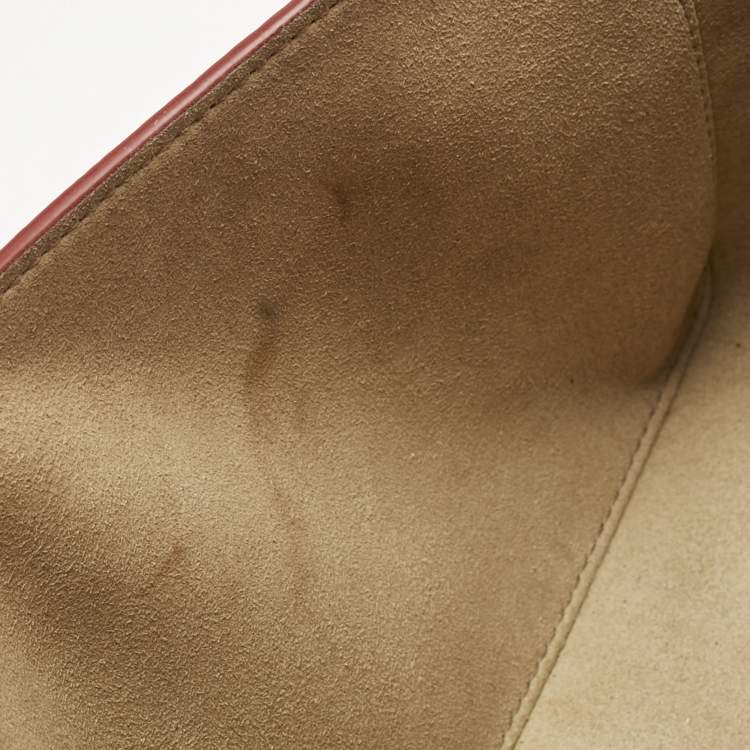 Pre Owned Dolce & Gabbana Red Leather Small Soft Sicily Top Handle Bag