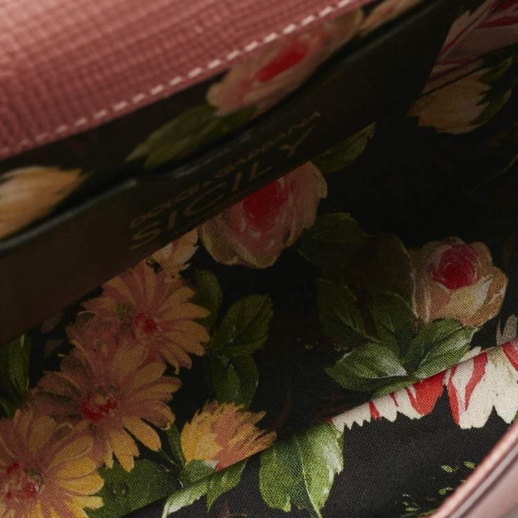 مملوكة مسبقًا Dolce & Gabbana Orange Lizard Embossed Leather Small Miss Sicily Bag