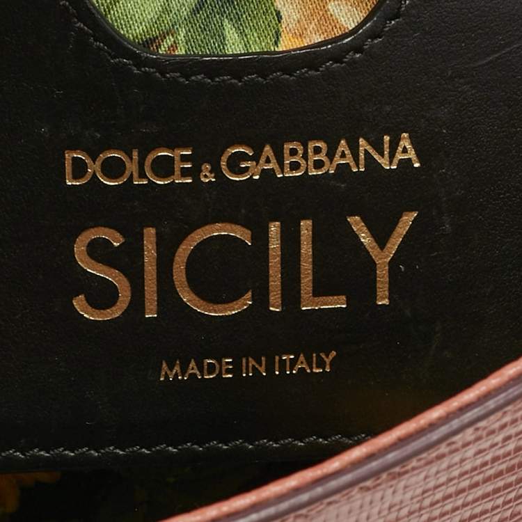 مملوكة مسبقًا Dolce & Gabbana Orange Lizard Embossed Leather Small Miss Sicily Bag