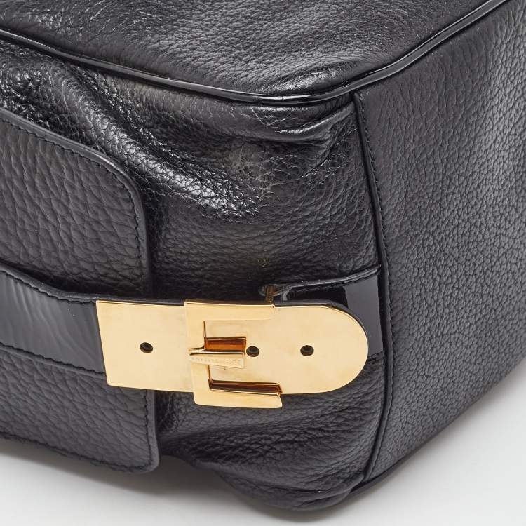 Pre Owned Dolce & Gabbana Black Buckle Strap Leather Satchel