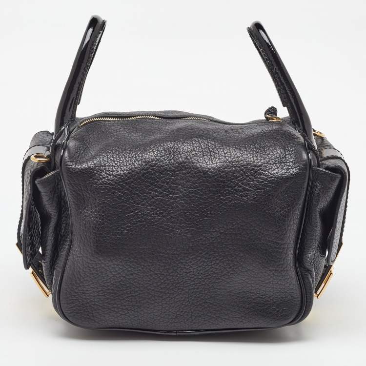 Pre Owned Dolce & Gabbana Black Buckle Strap Leather Satchel