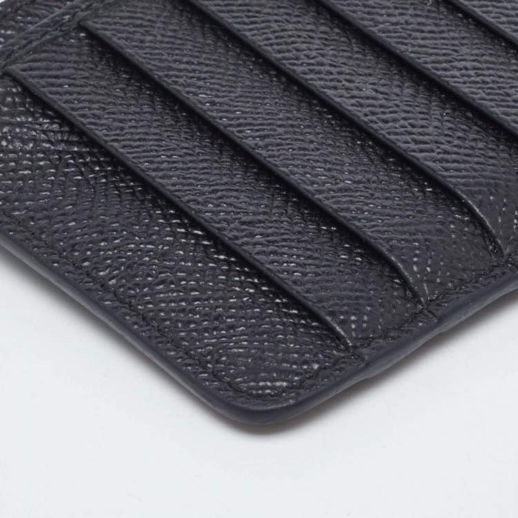 Pre Owned Dolce & Gabbana Black Leather Vertical Dauphine Zip Card Holder