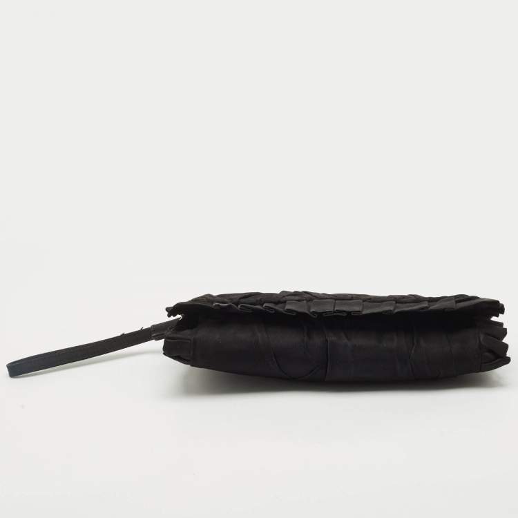 Pre Owned Dolce & Gabbana Black Satin Miss Dee Wristlet Clutch